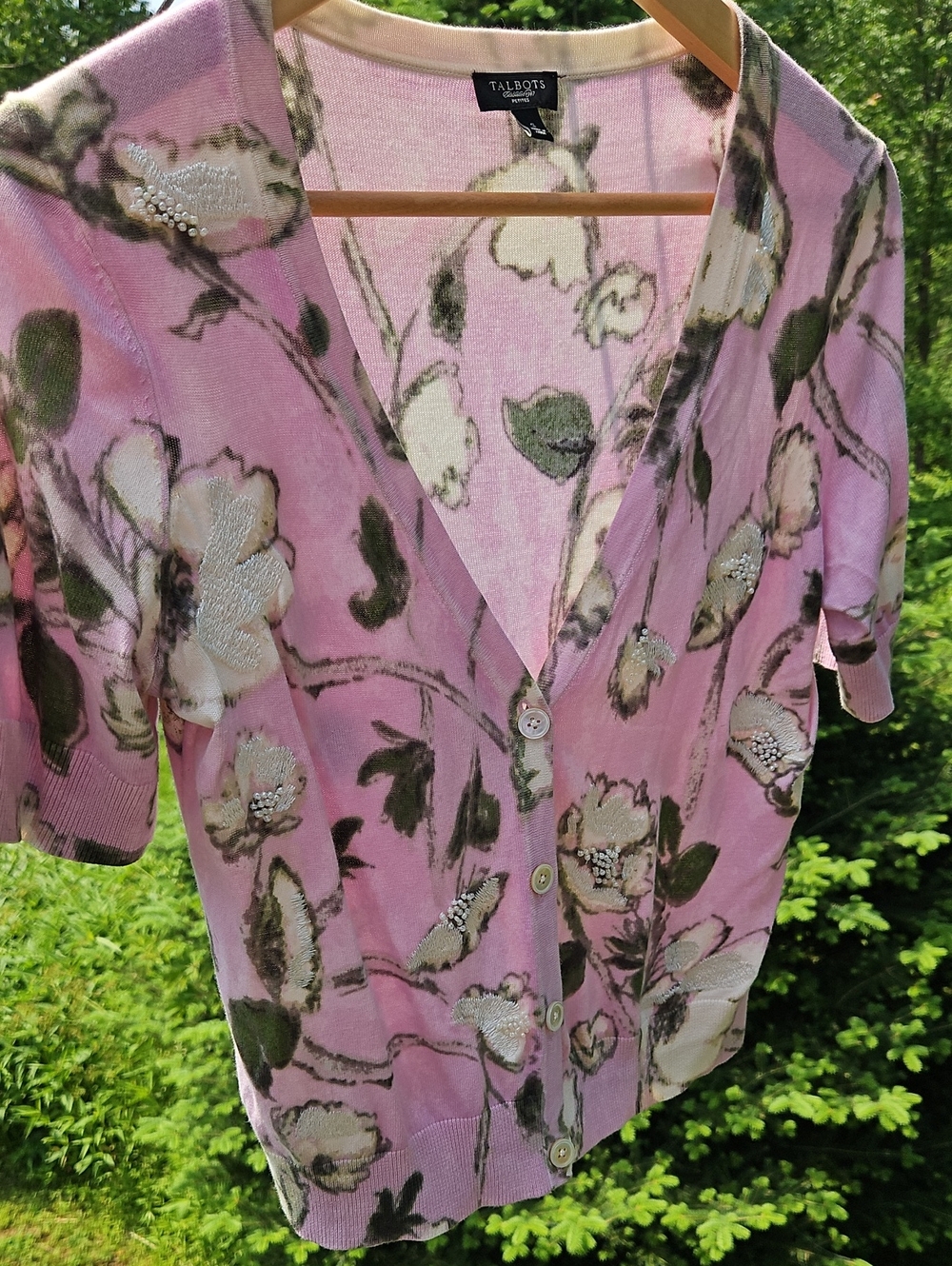 Talbots Short Sleeve Cardigan S Petite
